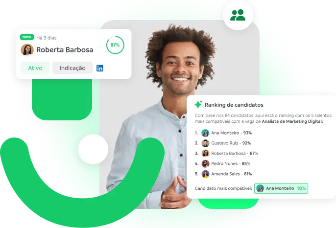 Usuário conferindo os candidatos classificados pela IA